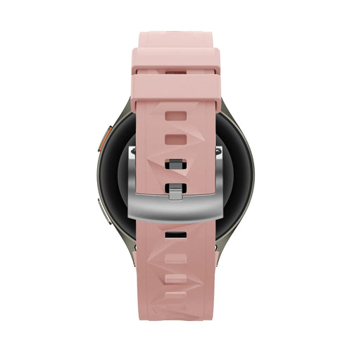 Silicone Strap 'Easy Fit', pink, on a watch, direct front view