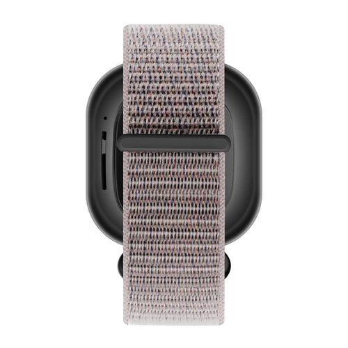 Nylon Loop Strap, pink, on a watch, direct front view