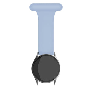 Silicone Nurse Fob, light blue, on a watch, direct front view