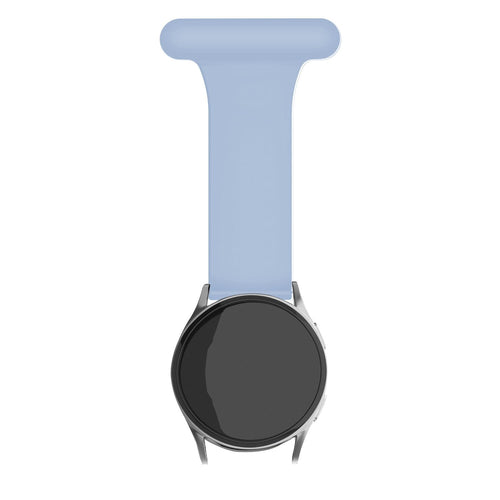Silicone Nurse Fob, light blue, on a watch, direct front view