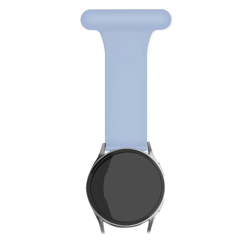 Silicone Nurse Fob, light blue, on a watch, direct front view