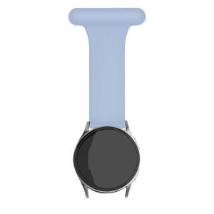 Silicone Nurse Fob, light blue, on a watch, direct front view