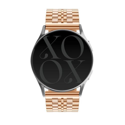Steel Strap, rose gold, on a watch, direct front view