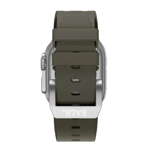 Liquid Silicone Strap, on a watch, direct front view