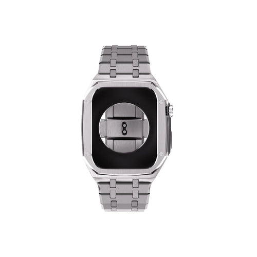 Reqior Boîtier avec bracelet en acier Apple Watch 45mm (argent)
