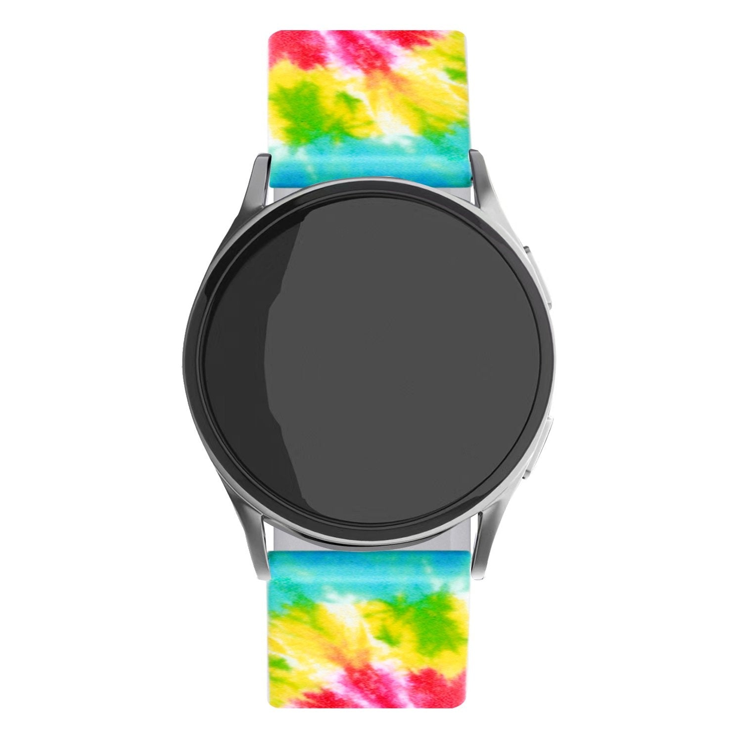 Print Silicone Strap, on a watch, direct front view
