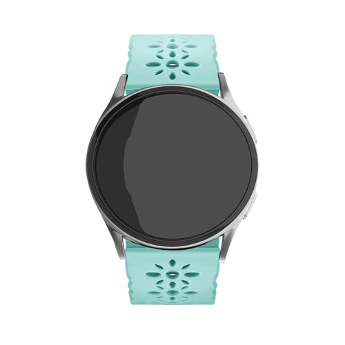 Patterned Silicone Strap, on a watch, direct front view
