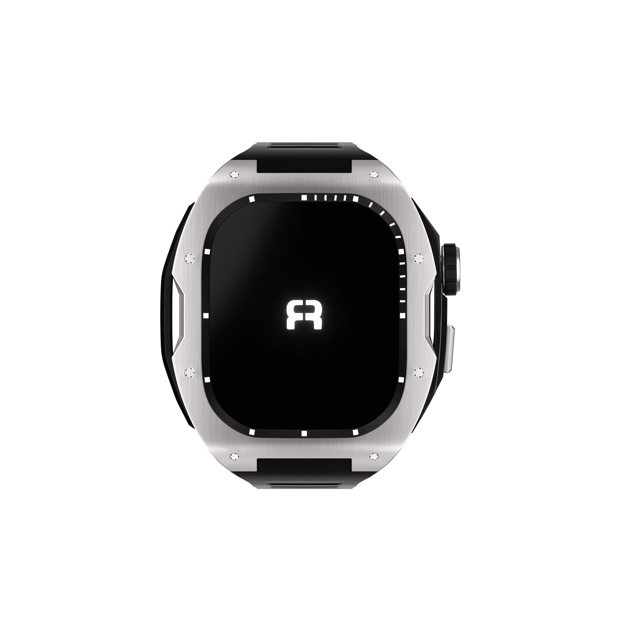 Reqior Boîtier avec bracelet en caoutchouc Apple Watch 45mm (argent)