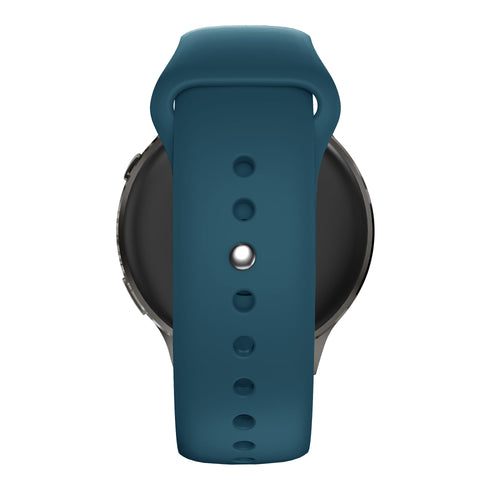 Silicone Sport Strap 'Deluxe', rock green, on a watch, direct front view