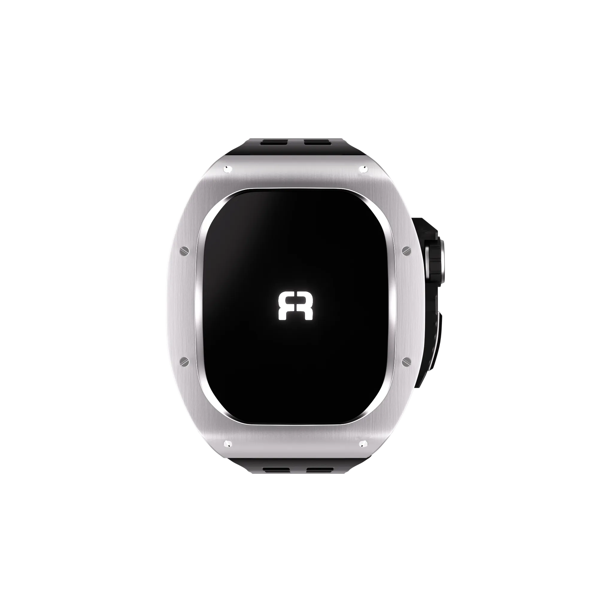 Reqior Boîtier en polymère et acier avec bracelet en caoutchouc Apple Watch 45mm (argent)