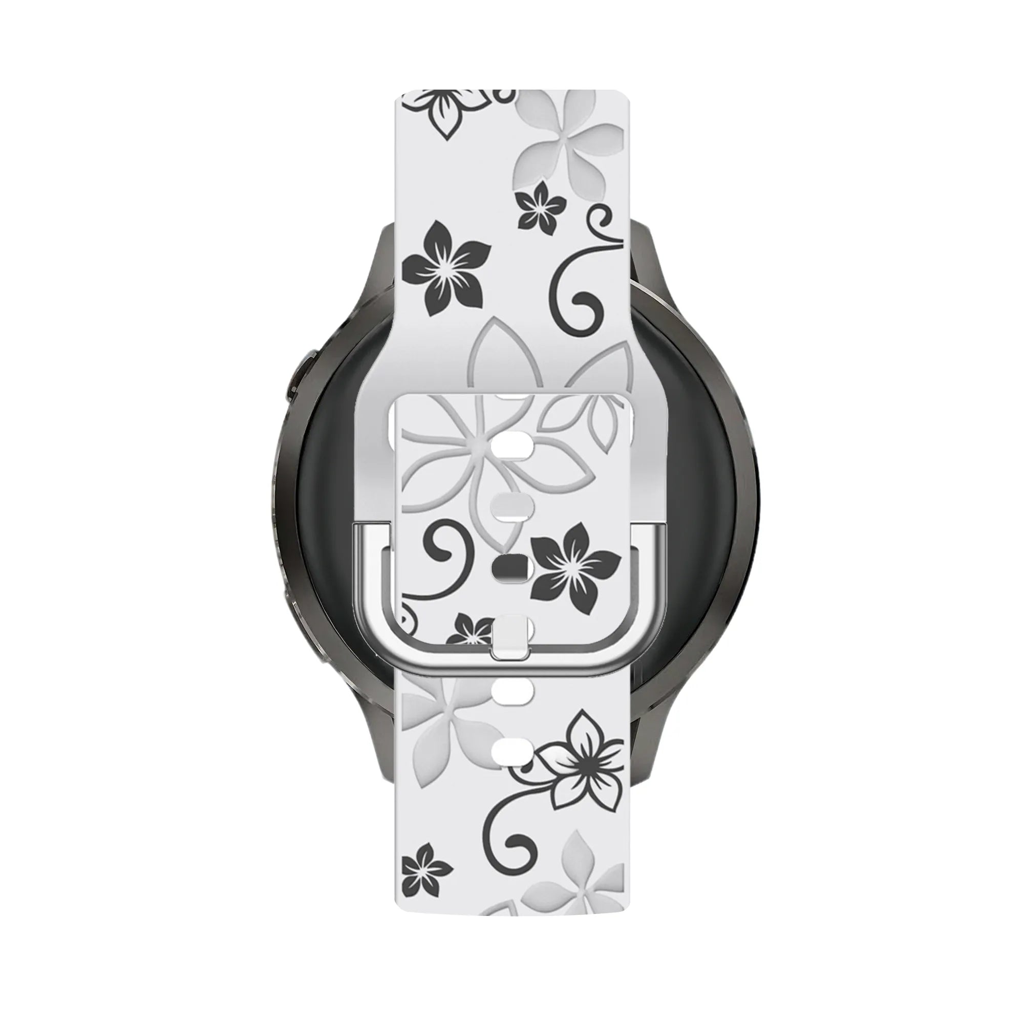 Bandz Garmin Venu 2s Silicone Strap 'Flowers' (White/Black)