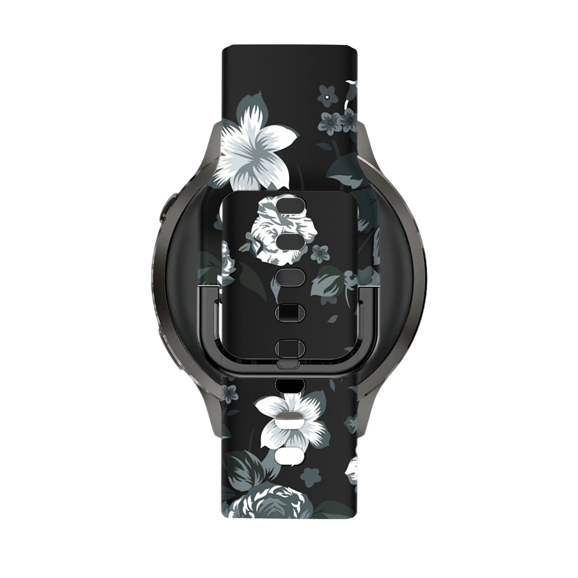 Bandz Bracelet silicone Garmin Forerunner 265s 'Fleurs grises'