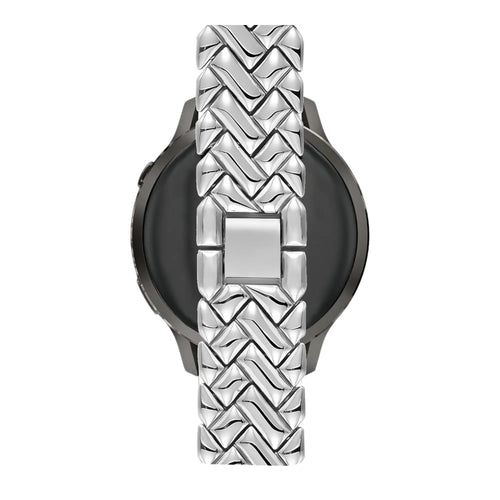 Metal Strap 'V-Type', silver, on a watch, direct front view
