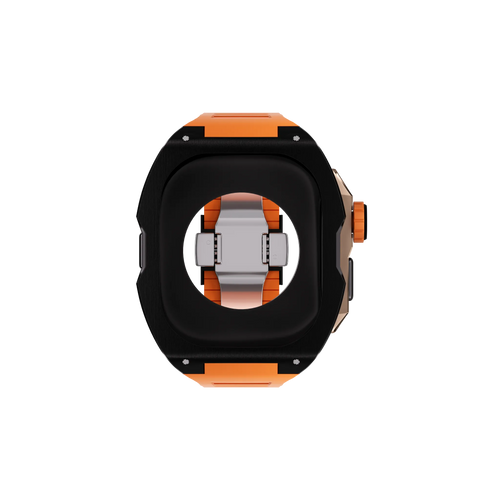 Reqior Boîtier avec bracelet en caoutchouc Apple Watch Ultra (noir/orange)