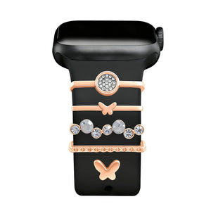 Bracelet smartwatch avec charms - Papillon (or rose)