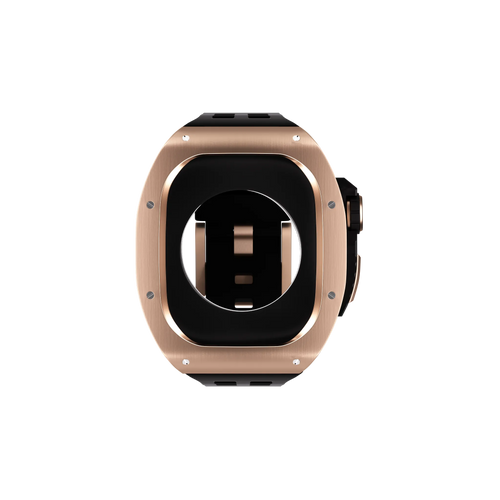 Reqior Boîtier en polymère et acier avec bracelet en caoutchouc Apple Watch 45mm (rose or)