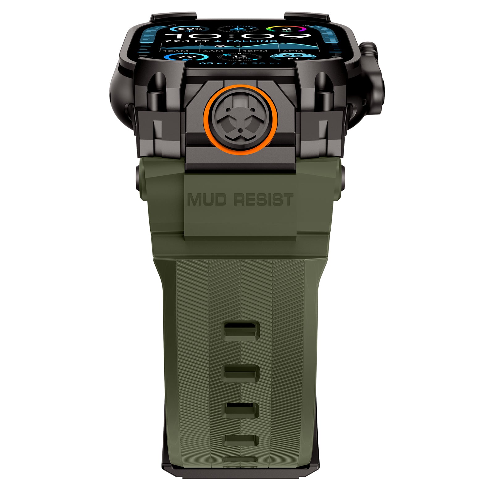 Bracelet silicone 'Quatre griffes' Apple Watch Ultra (vert avec noir)
