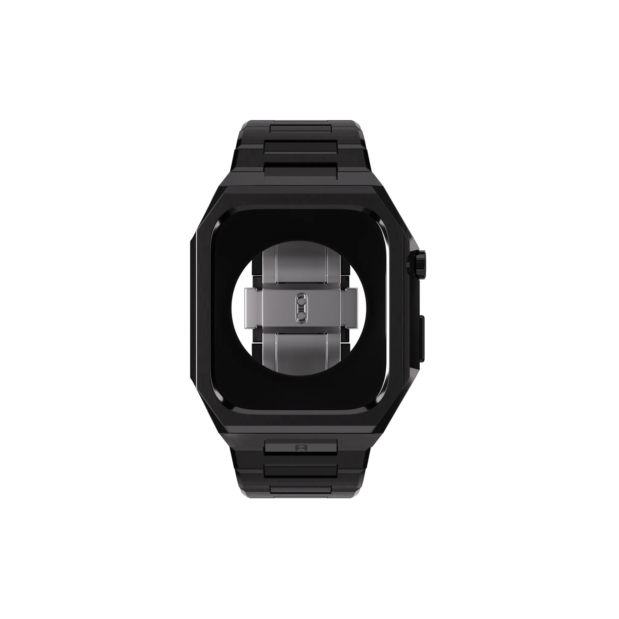 Reqior Apple Watch 45mm Case with Steel Strap 'Nautilus' (Black)