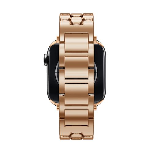 Steel Strap 'Oval', rose gold, on a watch, direct front view