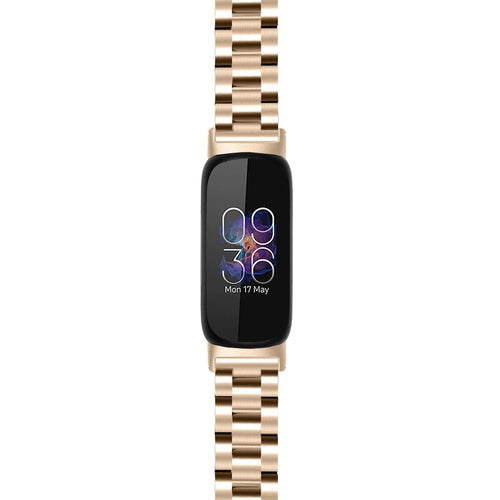 Steel Strap, champagne, on a watch, direct front view