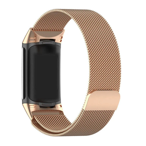 Milanese Strap, rose gold, on a watch, direct front view