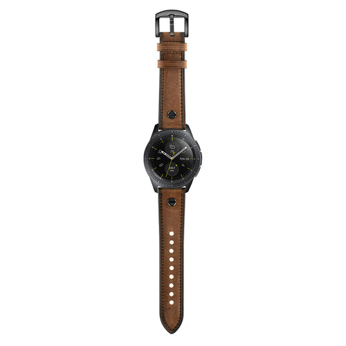 Leather Strap with Screw, on a watch, direct front view