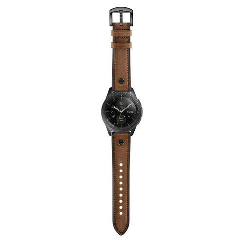 Leather Strap with Screw, on a watch, direct front view