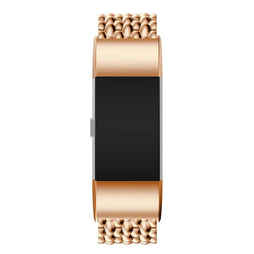 Steel Dragon Strap, rose gold, on a watch, direct front view