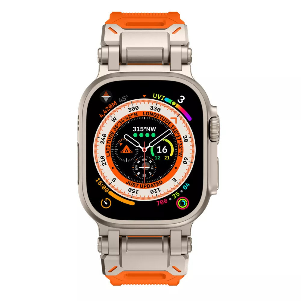 Silicone Strap 'Explorer', on a watch, direct front view