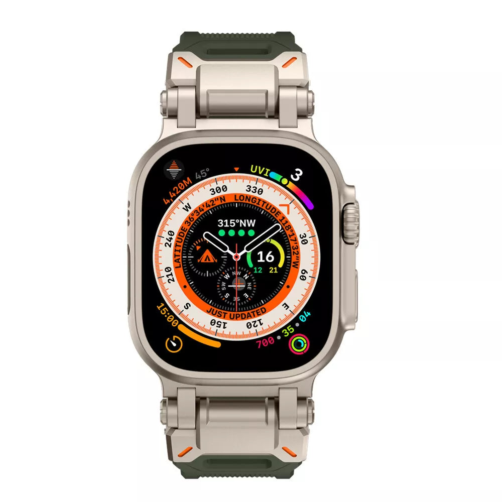 Silicone Strap 'Explorer', on a watch, direct front view