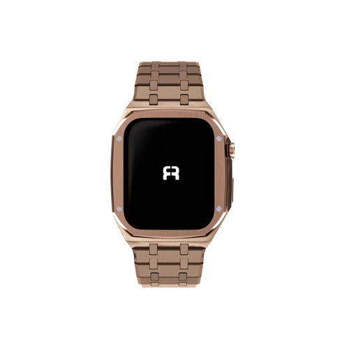 Reqior Apple Watch 45mm Case with Steel Strap (Rose Gold)