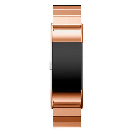 Metal Strap, rose gold, on a watch, direct front view