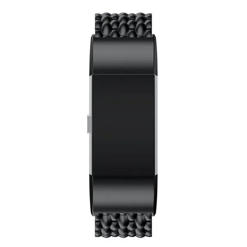 Steel Dragon Strap, black, on a watch, direct front view