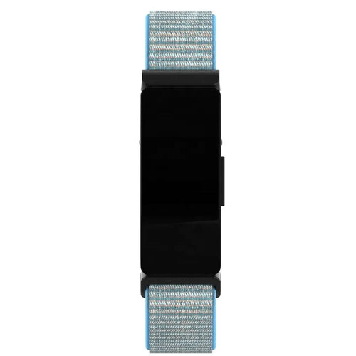 Nylon Strap, light blue, on a watch, direct front view