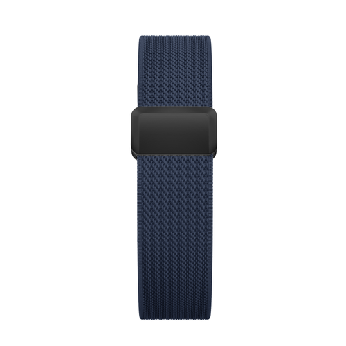 Biceps Nylon Bracelet with D-buckle, dark blue, on a watch, direct front view