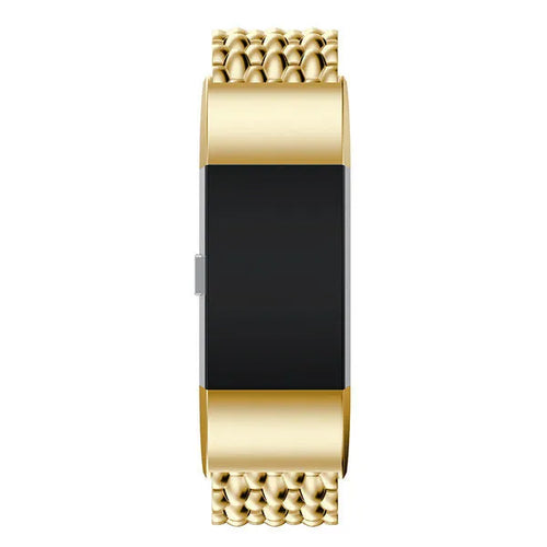 Steel Dragon Strap, gold, on a watch, direct front view