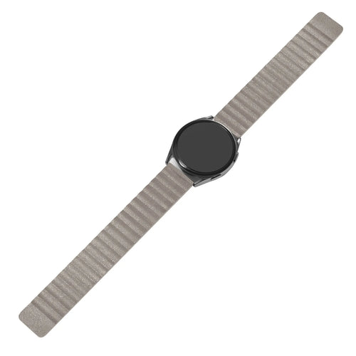 Leather Loop Strap, khaki, on a watch, direct front view