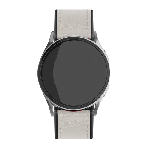Bracelet montre cuir hybride 22mm -  universal (blanc)