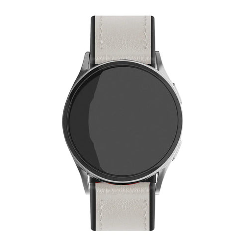 Bracelet cuir hybride Oppo Watch X (blanc)