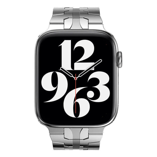 Steel Iron Strap, silver, on a watch, direct front view