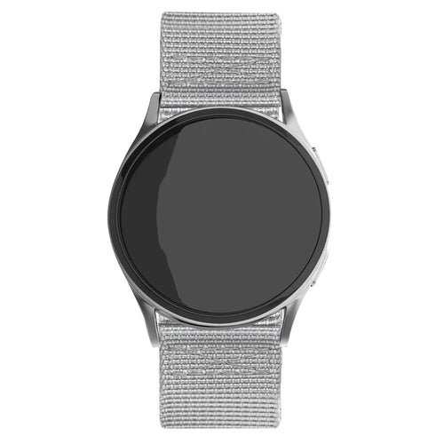 Nylon Buckle Strap, grey, on a watch, direct front view