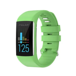 Silicone Strap, light green, on a watch, direct front view