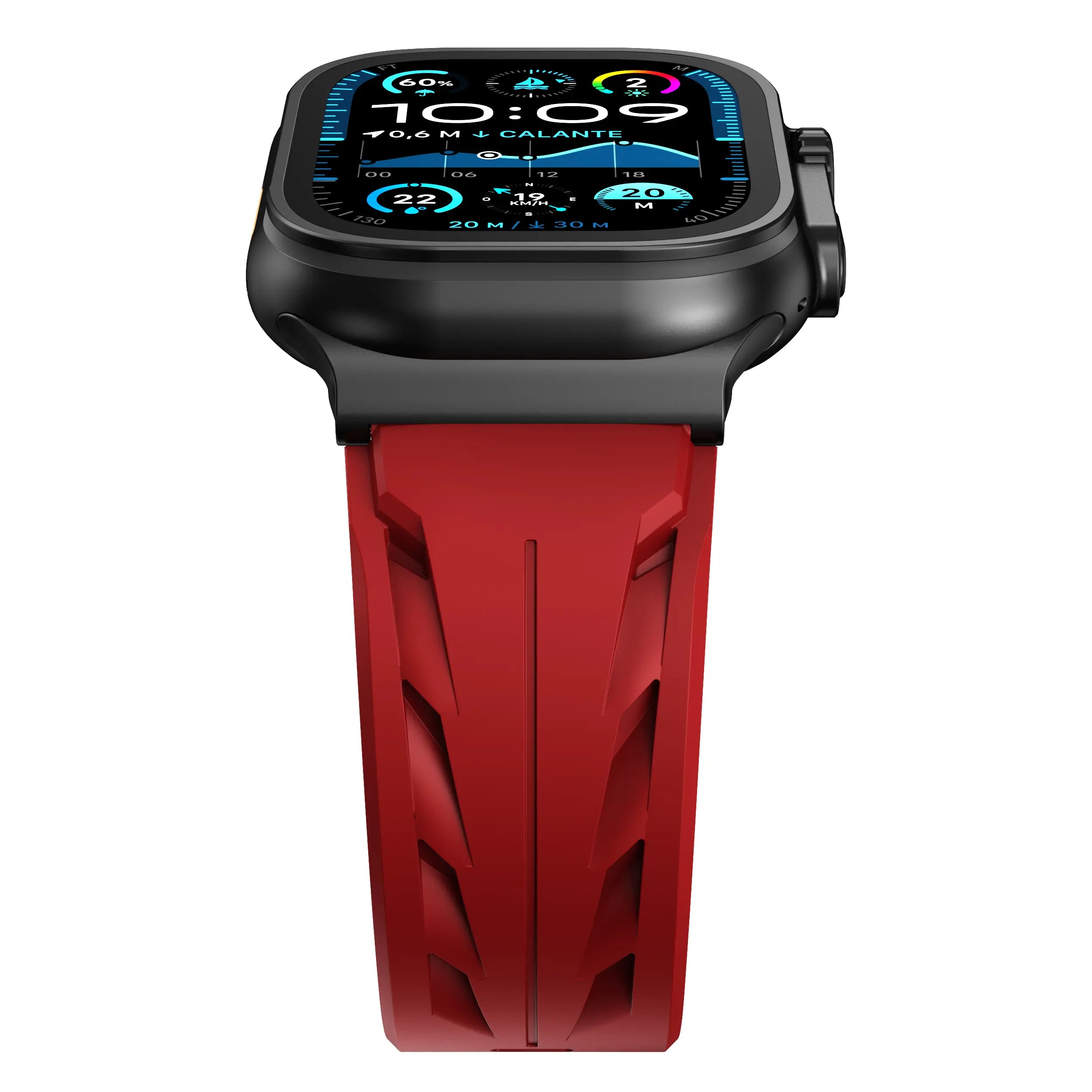 Bracelet silicone race Apple Watch (rouge)