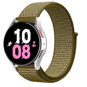 Nylon Strap, olive, on a watch, direct front view