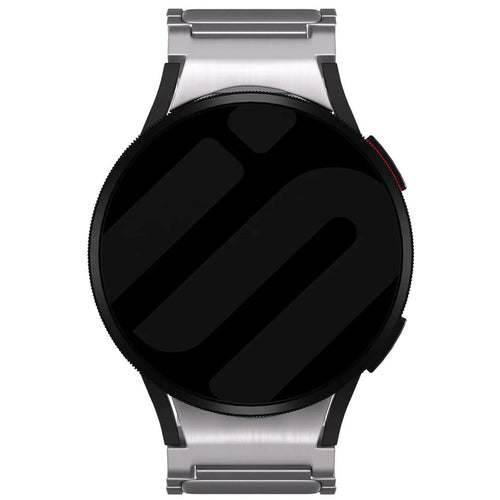 Titanium Strap 'One Push', silver, on a watch, direct front view