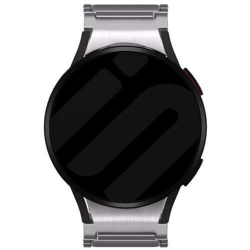 Titanium Strap 'One Push', silver, on a watch, direct front view