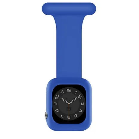 Silicone Nurse Fob, dark blue, on a watch, direct front view