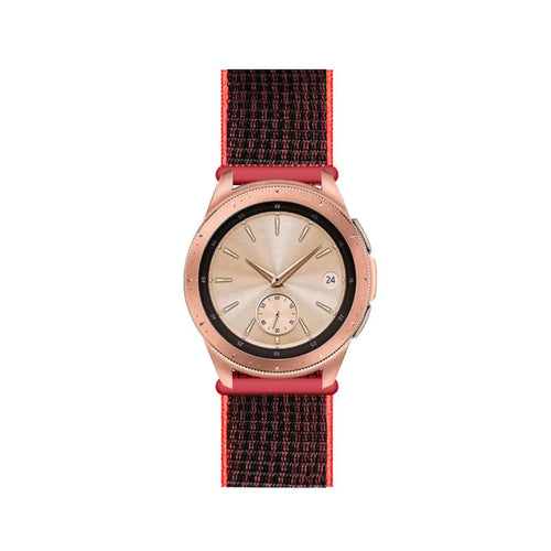 Nylon Strap, black/orange, on a watch, direct front view