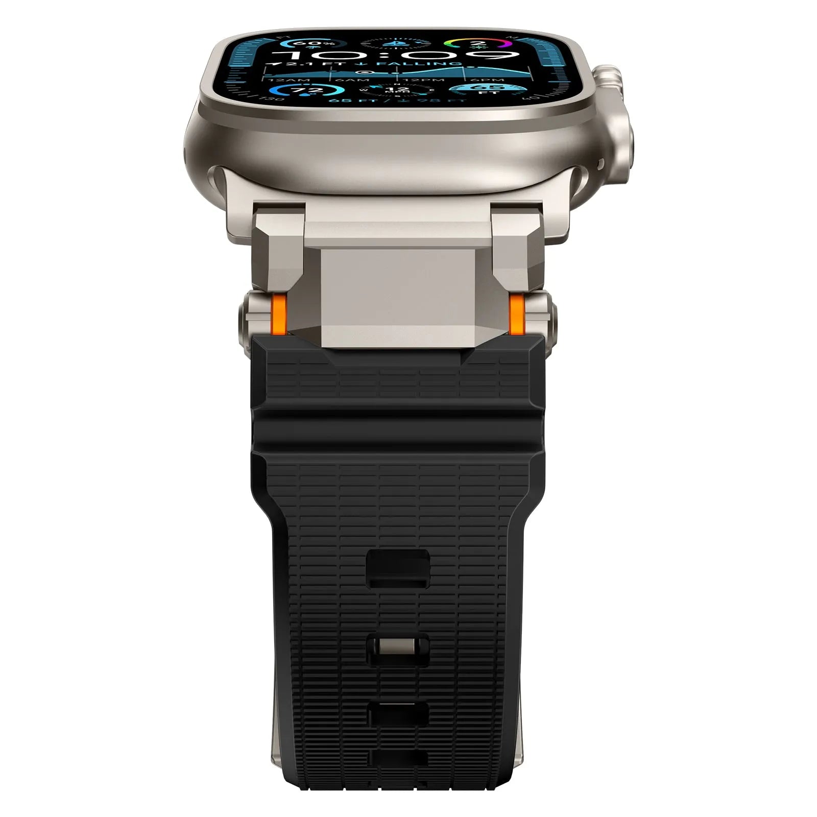 Bracelet silicone 'Adventurer' Apple Watch (noir avec titane)