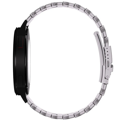 Butterfly Titanium Strap, silver, on a watch, direct front view